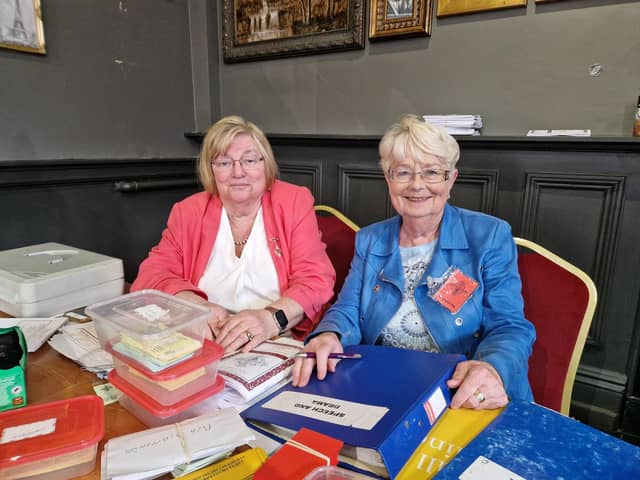 Ursula Clifford and Collette Craig at the first day of the Feis