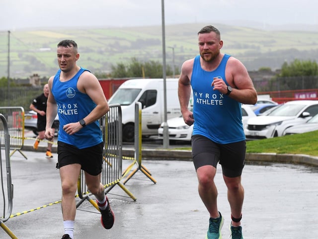 Competitors in the Hyrox Fitness Challenge held at Sean Dolans GAC on Saturday. Photograph: George Sweeney