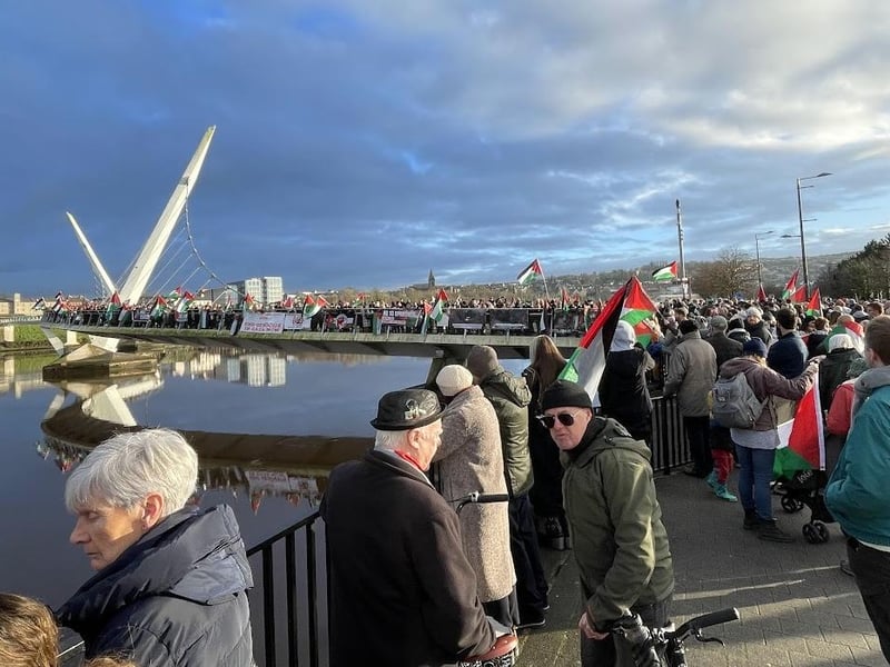 The Derry Branch of the Ireland Palestine Solidarity Campaign's vigil on New Year's Eve.