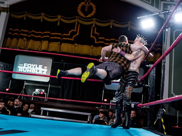 Action from Saturday's Brawl in the Hall