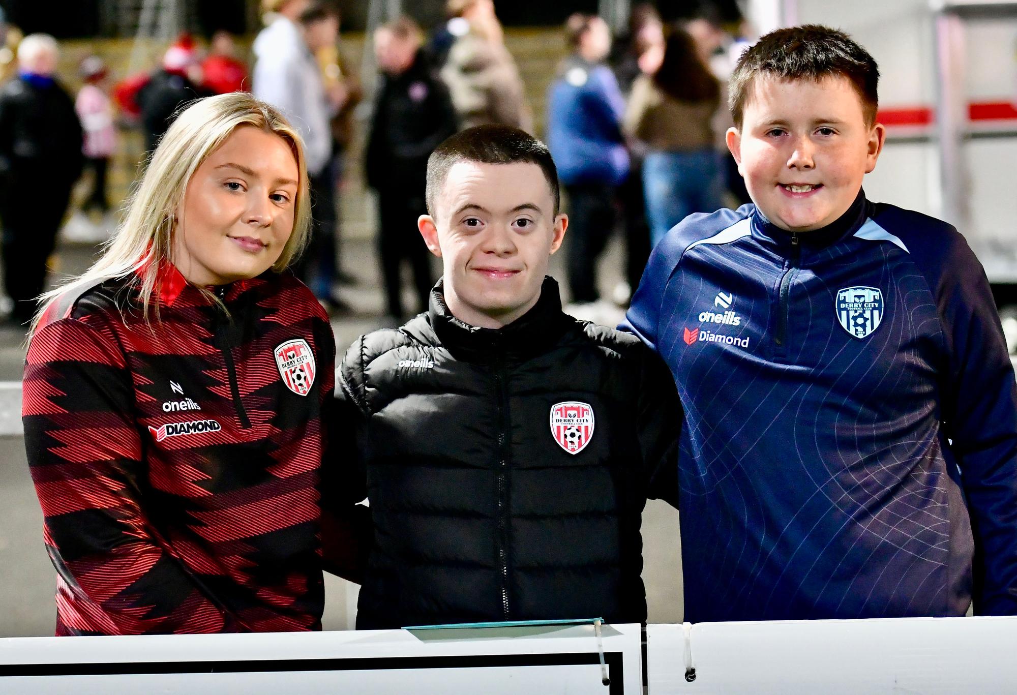 Happy Derry City fans enjoying a winning night at Brandywell.