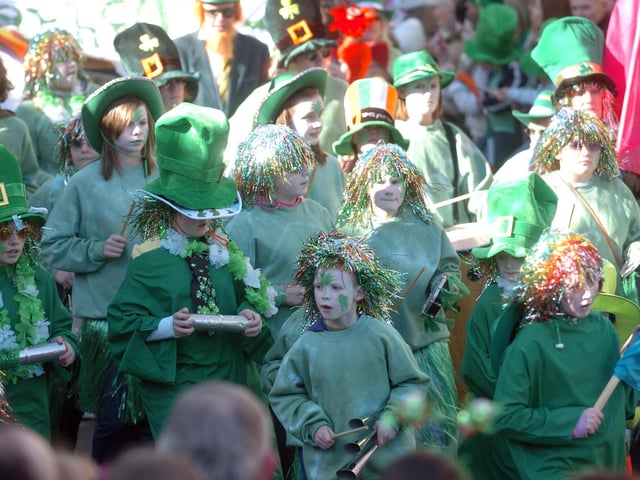 The Strathfoyle Samba Group pictured in Derry's Guildhall Square. (1803SL11)