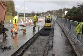 Road resurfacing works are underway in Muff.