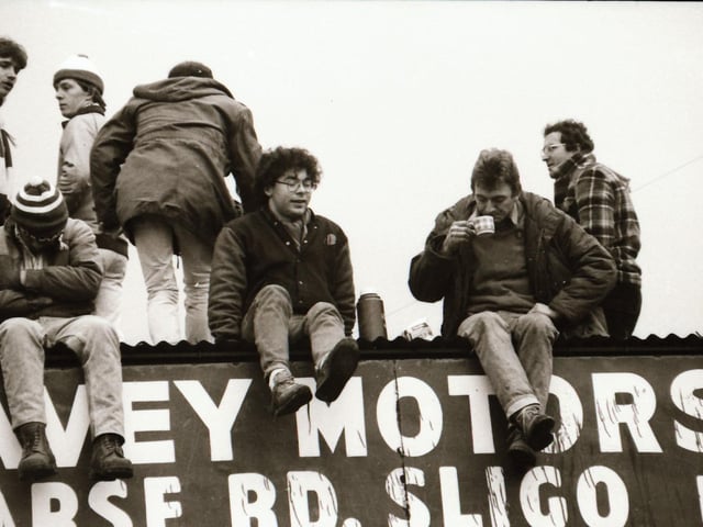 Derry City fans follow their team to Sligo for an away game against Rovers.