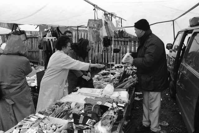Traders at the Foyle Street market.