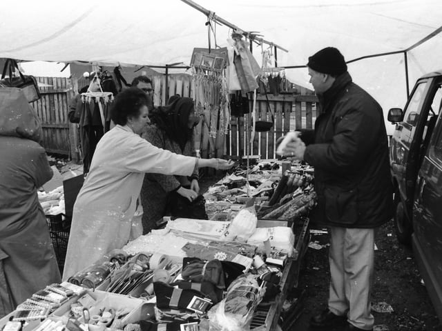 Traders at the Foyle Street market.