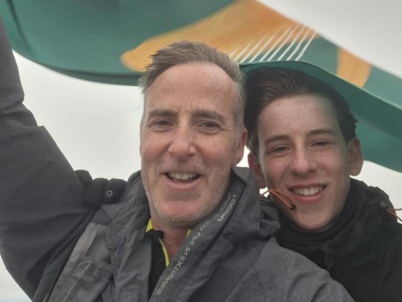 Andrew and Shae Maguire atop Lugnaquilla after conquering Leinster's highest peak.