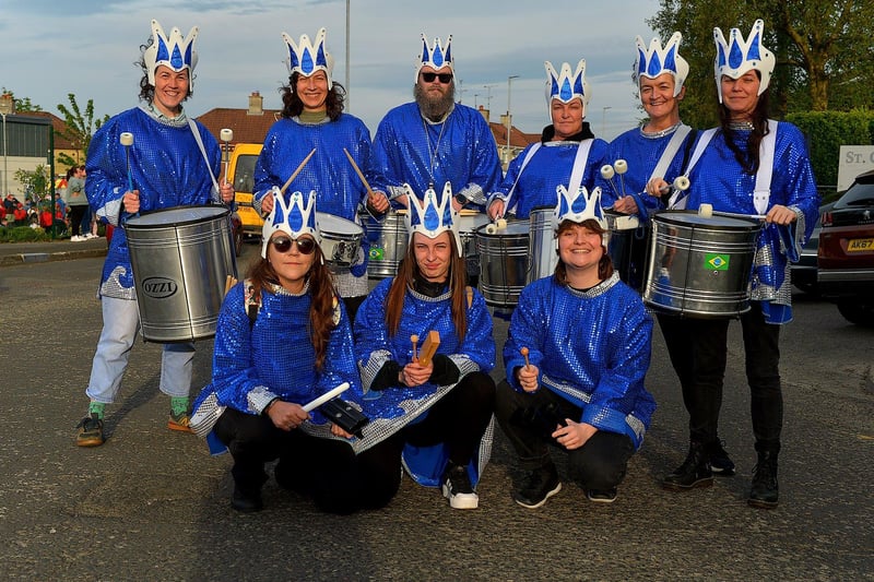The North West Carnival Samba Band at the Creggan Bealtaine Parade on Wednesday evening. Photo: George Sweeney. DER2318GS – 52