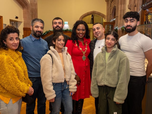 The Mayor Councillor Lilian Seenoi-Barr hosted a Christmas Community event at the Guildhall for people from across the Derry City and Strabane District Council area on Sunday. Picture Martin McKeown. 01.12.24 : Mayor's Community Christmas Party
