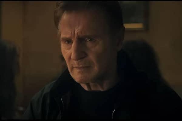 Liam Neeson in a scene from 'In the Land of Saints and Sinners.' Picture from Youtube.