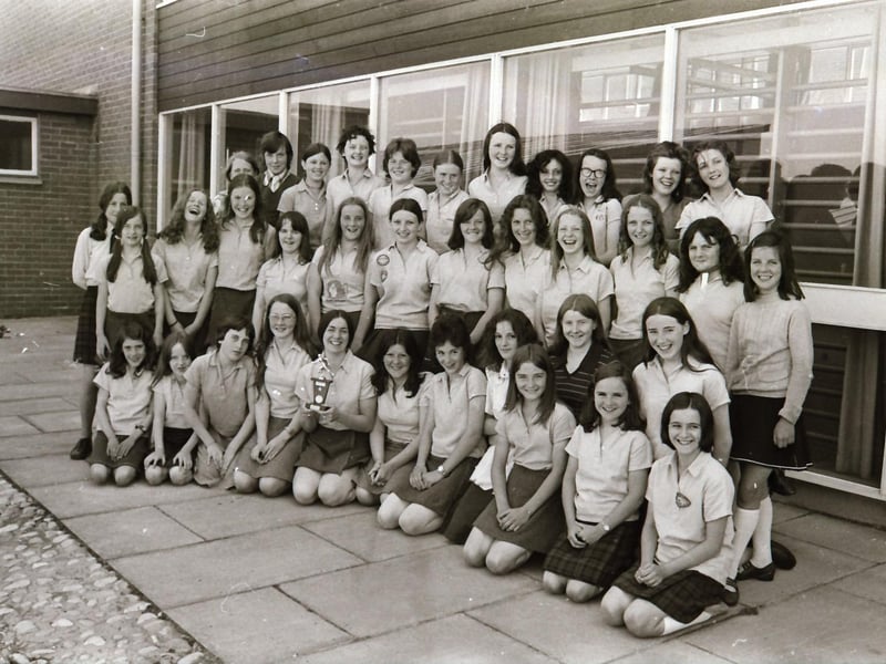 St Brecan's girls pupils pictured on their sports day.