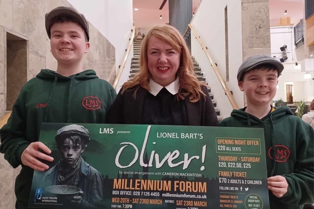 Mum Emer McCaffrey, with sons Cormac and Jarlath. Photo: LMS