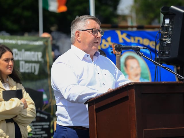 Donegal County Councillor Gerry McMonagle who gave the oration at the Derry Volunteers Commemoration held at the Republican plot, City Cemetery. (Photo - Tom Heaney, nwpresspics)