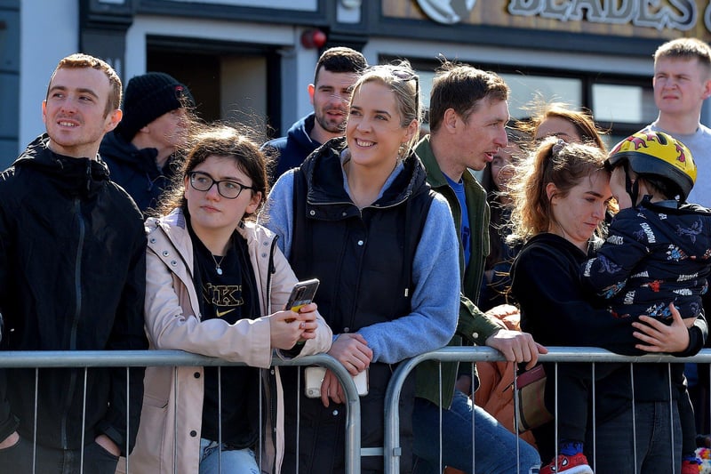 Spectators at the Easter Monday parade in Carndonagh. Photo: George Sweeney.  DER2315GS – 75