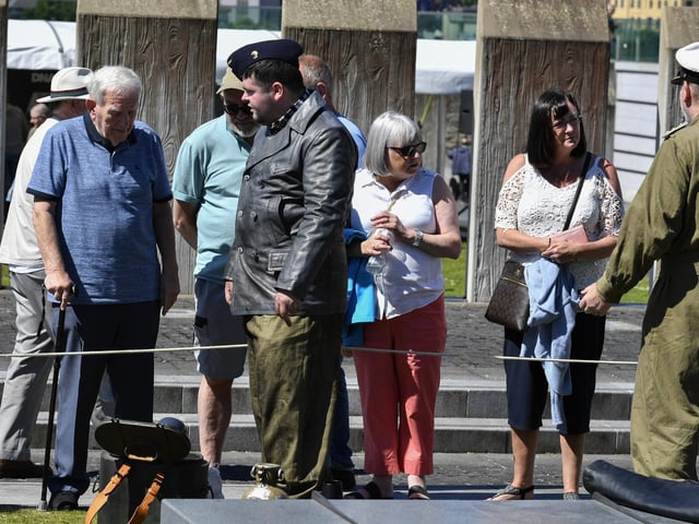 WWII military enthusiasts and collectors gathered in Ebrington square on Saturday to commemorate  BOA80 . Photo: George Sweeney