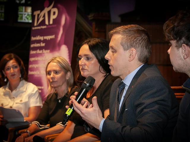 Detective Inspector Mark Gingel answering a question during the panel discussion on Wednesday last. : .