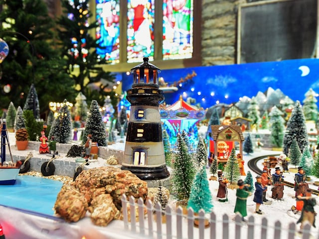 The exuberant Christmas display in St Columb’s Cathedral  marking the Christmas Festival.  Photo: George Sweeney