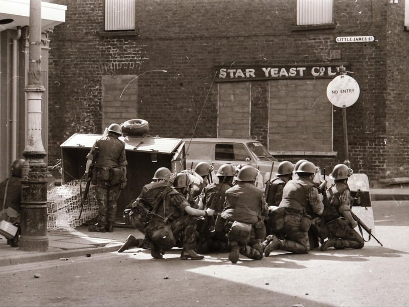 Trouble flares in Derry during the marching season in August 1975.