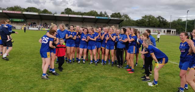 HAPPIER TIMES: Steelstown Ladies pictured after winning the Derry Intermediate title.