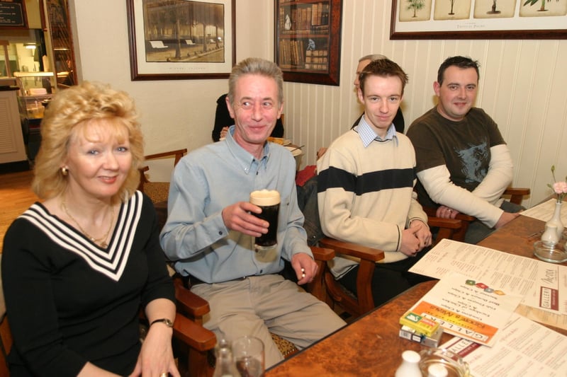 Enjoying a bite and a drink in The Gallery in 2004