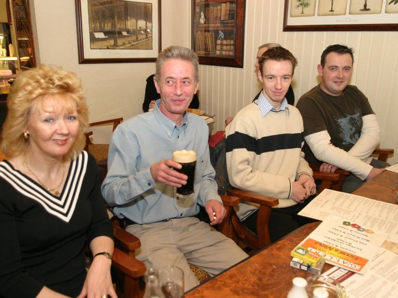 Enjoying a bite and a drink in The Gallery in 2004