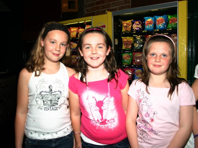 Left to right Niamh Shannon and Sorcha enjoying the party in the Bowling Alley. 8411/dd : .