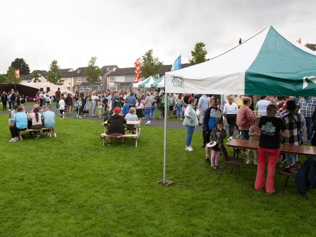 The crowd builds at Monday evening's 'Big Family Night Out' at Inveroe, Creggan.
