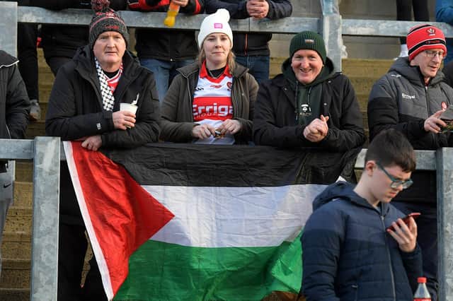 Fans in Celtic Park for the Derry v Monaghan game on Saturday. Photo: George Sweeney