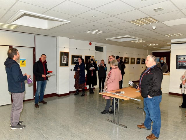 Some of the attendance pictured at the launch of the Bloody Sunday, The Day Innocence Died' Exhibition in the Eden Place Arts Centre, Pilots Row Community Centre on Monday evening last. The exhibition will be on display until Monday 31st January next. Photo: George Sweeney. DER2204GS – 006