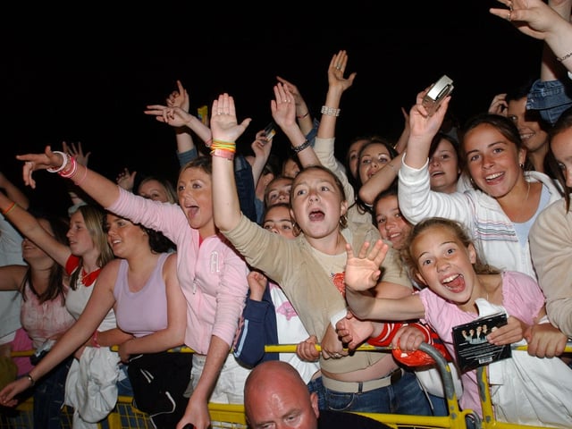 Blazin' Squad playing at Derry Féile in August 2003.