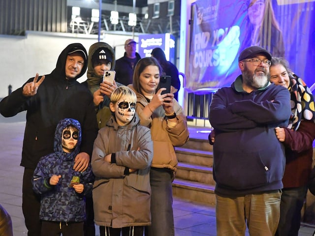 Spectators pictured at the ‘City of the Bones’ Halloween carnival parade on Friday evening.  Photo: George Sweeney