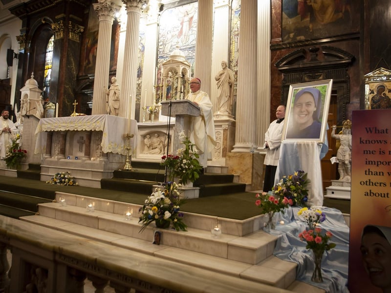 Bishop Donal McKeown opening the Mass on Sunday afternoon, the final day of the Annual Sister Clare Crockett Retreat in St. Columba’s Church, Long Tower. (Photos: Jim McCafferty Photography)