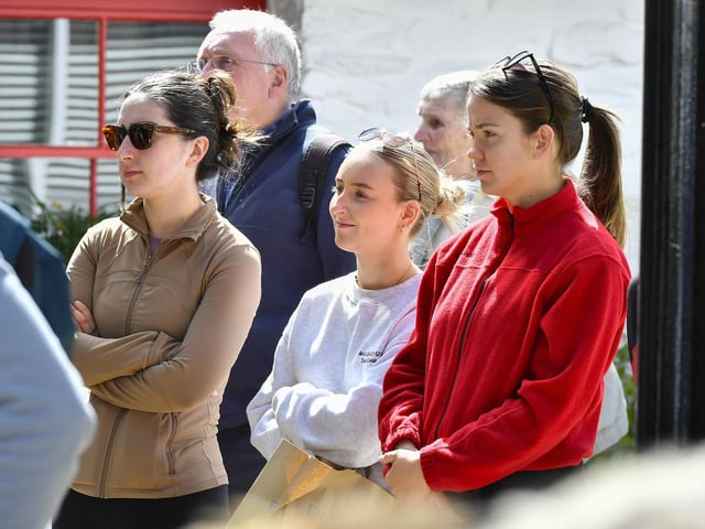 Revellers enjoy the Dougie Breslin Band performance, in the Craft Village, afternoon. Photo: George Sweeney