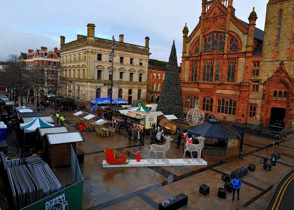 The Christmas Market in Guildhall Square. Photo: George Sweeney. DER2250GS – 60
