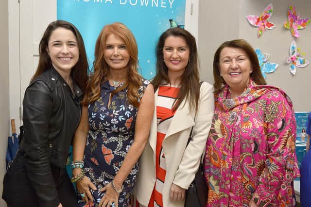 Reilly Anspaugh, Roma Downey, Blathnaid Biddle and Sandra Biddle pictured at the launch of Roma’s new book ‘Box of Butterflies’ in 2018.