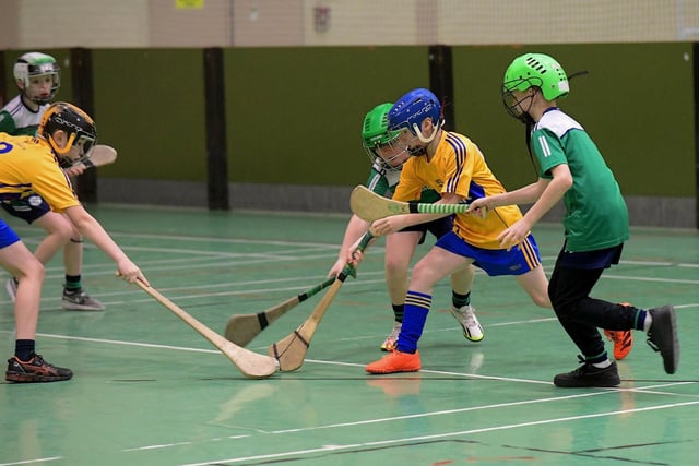 St. Paul’s Primary and Bunscoil Cholmcille in action.  Photo: George Sweeney