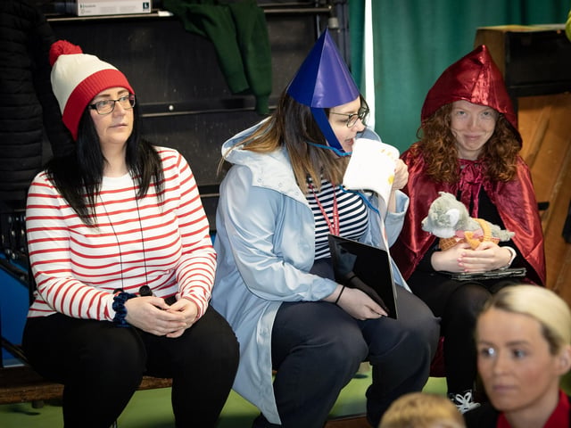 Greenhaw PS Classroom Assistants Mrs. Ward, Miss Dixon and Miss Doherty joining in World Book Day celebrations last week.