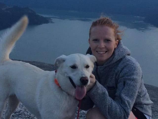 Lisa Dunn and her dog Fara.