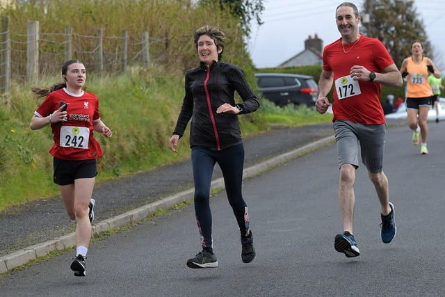 Competitors take part in the Tomás memorial 5k run held in Moville on Sunday morning.  Photo: George Sweeney