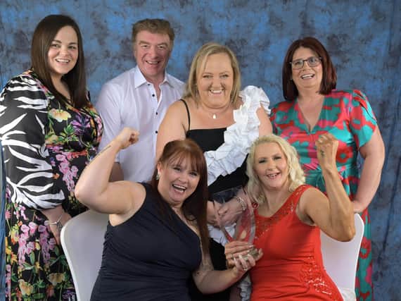 Service Providers of the Year The Village Kitchen celebrate their award at the Carndonagh Traders Association Business and Community Awards in Ballyliffen Lodge Hotel on Saturday night last.   Photo Clive Wasson