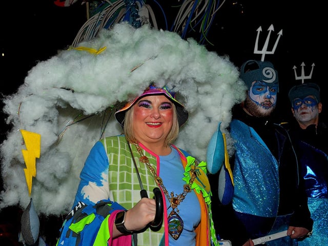 Mayor Sandra Duffy at the Halloween carnival on Monday evening.  Photo: George Sweeney.  DER2244GS – 079