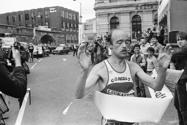 Paul Craig’s sub 65 minute run in 1984 remains the fastest Waterside Half Marathon time by a local runner.