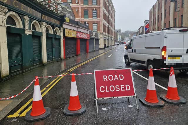 Great James Street was closed to traffic and pedestrians on January 23.