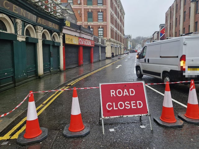 Great James Street was closed to traffic and pedestrians on January 23.