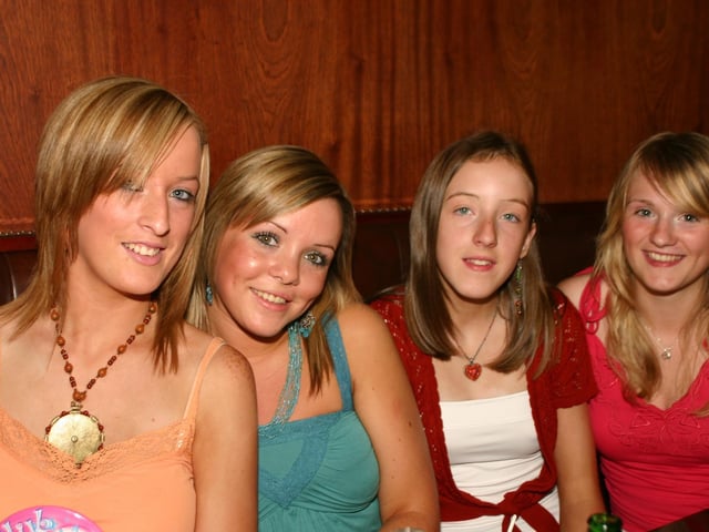 Left to right Birthday Girl Debbie Kelly celebrating her 18th with Gemma Kelly Amy Kelly and Emma Louise Kelly 7126dd : Parties and celebrations in Derry back in July 2005: Debbie Kelly.