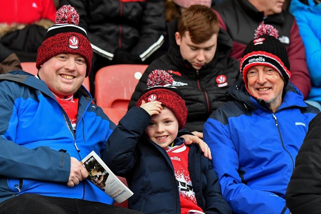 Fans at Derry’s NFL game against Galway at Celtic Park on Saturday evening. Photo: George Sweeney