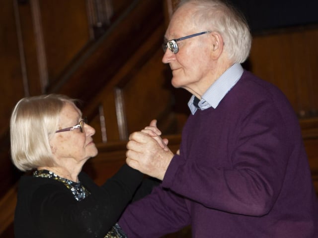 Enjoying a waltz at Wednesday’s Mayor’s Tea Dance in the Guildhall.