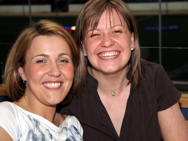 Maxine Orr and Louise McGinley enjoy a night at the Lifford Stadium 0151JML : .