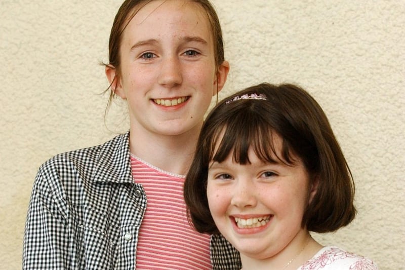 Fionnuala Lindsay and Danielle Logue, joint winners of the Children's Prose 10-12. (0605C42)