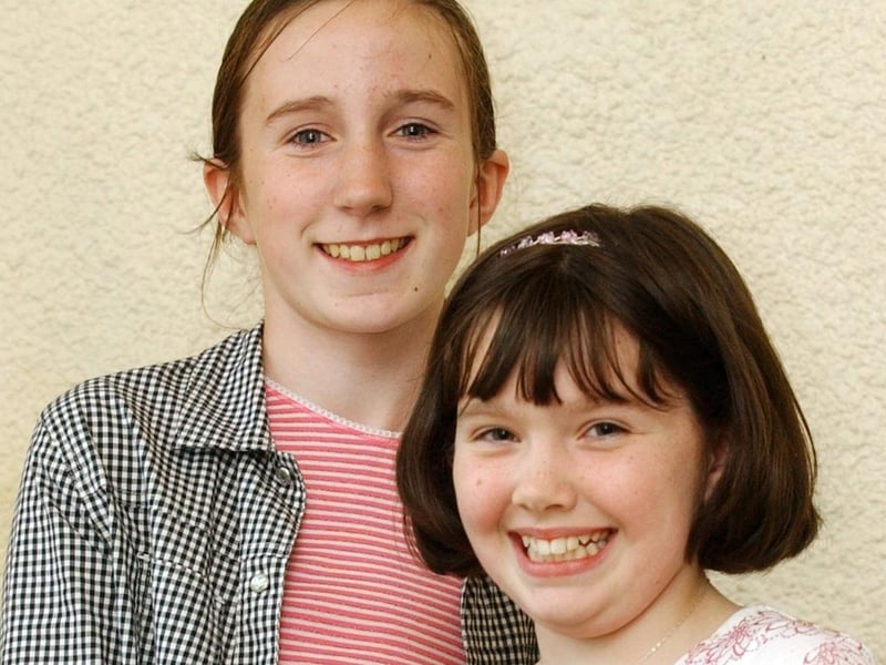 Fionnuala Lindsay and Danielle Logue, joint winners of the Children's Prose 10-12. (0605C42)